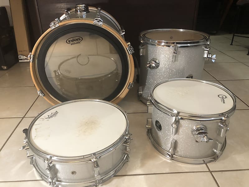 Sonor Bop Silver Sparkle Drum Kit w Tom mount, Floor Tom Reverb