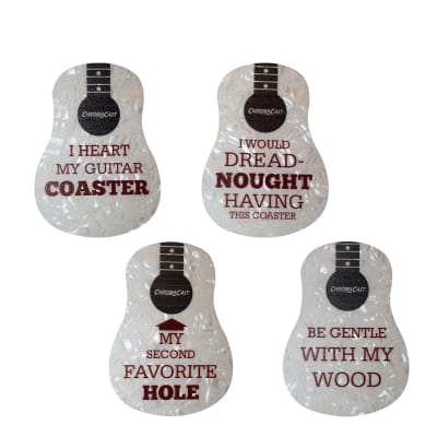 ChromaCast Dreadnought Guitar Shaped Drink Coasters: 4 Pack image 2
