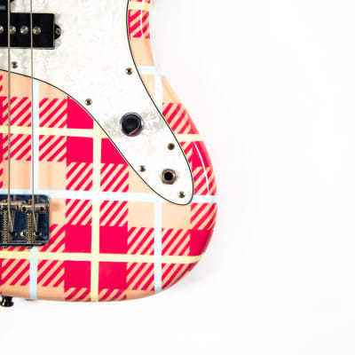 Fender Custom Pink Plaid "Groundskeeper Willie" Precision Bass Owned by Mark Hoppus image 15