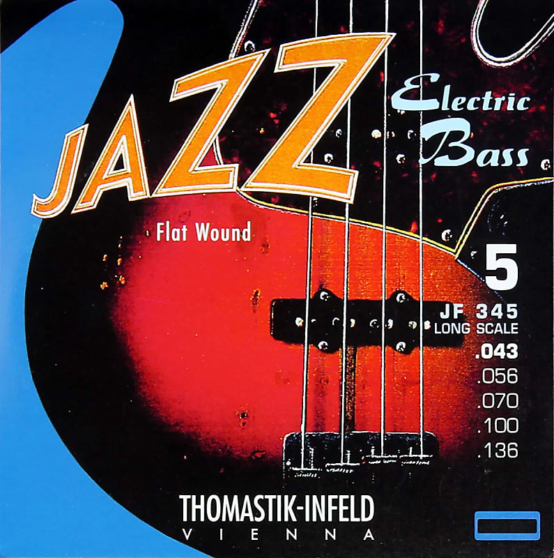 Thomastik-Infeld JF365 Jazz Flat Wound Nickel Roundcore Bass Strings - Medium (.44 - .136) image 1