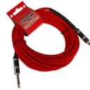 Stukture 1/4' Woven Instrument Cable,18'6' Red, SC186RD