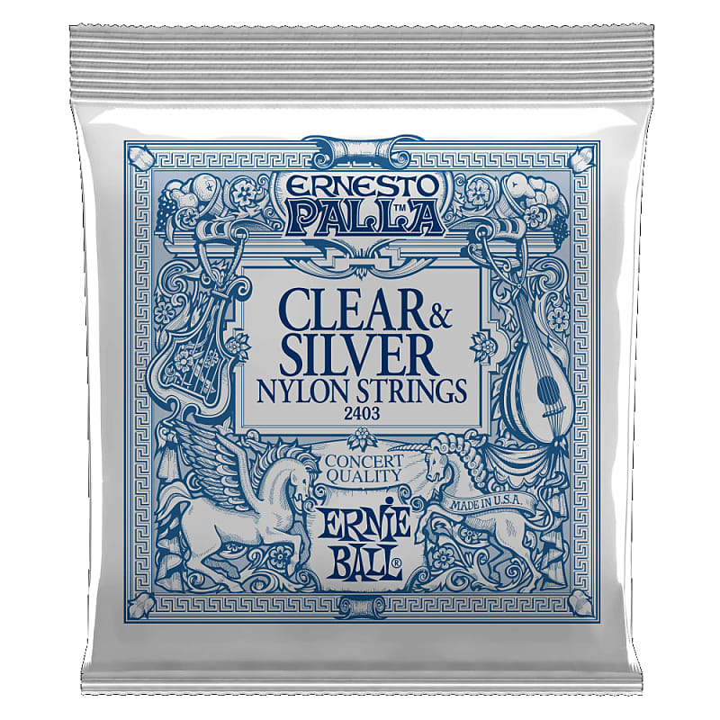 Ernie Ball 2403 Ernesto Palla Clear and Silver Nylon Acoustic Guitar Strings image 1