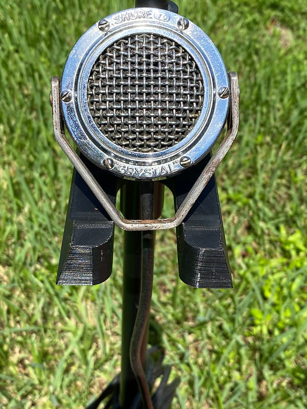 Shure 70 "Crystal" vintage microphone, yoke, with hardwired Reverb