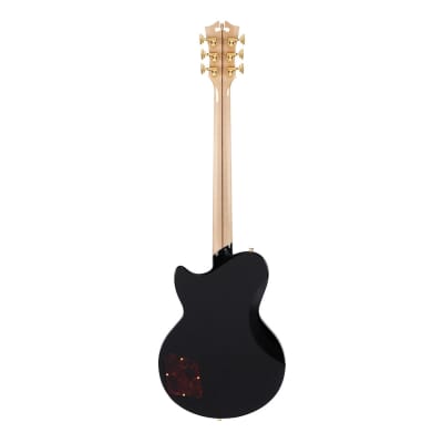 D'Angelico Deluxe Atlantic Baritone Guitar - Solid Black - B-Stock image 5