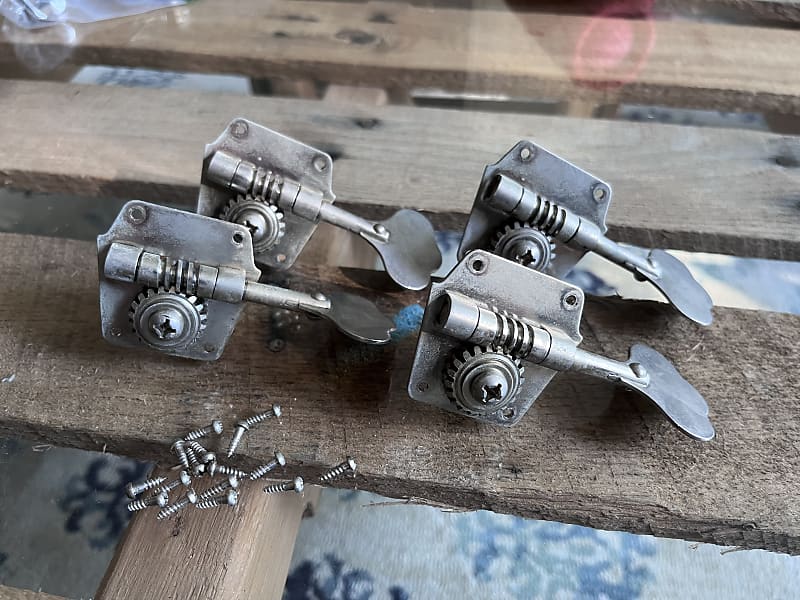 Set 1966 Fender Precision bass reverse tuners tuning pegs Reverb