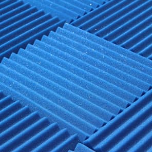 Acoustic Foam Panels - Bulk 1 Inch Thick Studio Foam Tiles - Blue Color - 48 Square Feet image 1