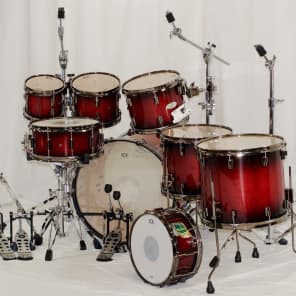 Drumcraft Series 8 Maple 7-pc Drumset in "Redburst" with Hardware -NEW image 7