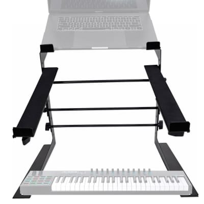 Rockville Dual Shelf Laptop+Controller Stand for Alesis VI49 Keyboard