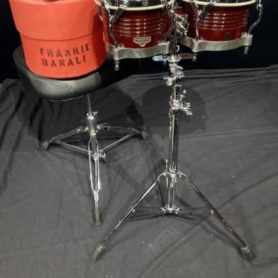 Frankie Banali's (Quiet Riot) M201-ABW LP Matador Wood Bongos, with Stand and Stenciled Case! - Almond Brown/Chrome image 14