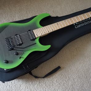 Kiesel  Aries Non-Beveled 6-string guitar Trans Black/Green Burst image 1