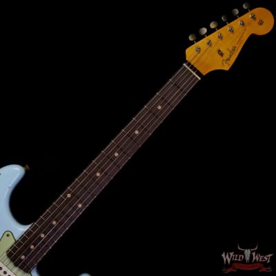 Fender Custom Shop 1962 Stratocaster Hand-Wound Pickups AAA Dark Rosewood Slab Board Relic Sonic Blue image 4