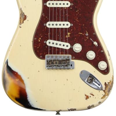Fender Custom Shop Limited Edition '61 Stratocaster Heavy Relic - Aged Vintage White Over 3-color Sunburst image 1