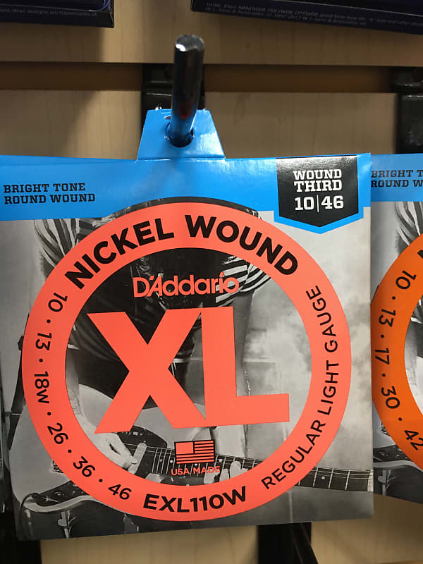 D'Addario EXL110W Nickel Wound Electric Guitar Strings Regular Light Gauge with Wound 3rd image 1