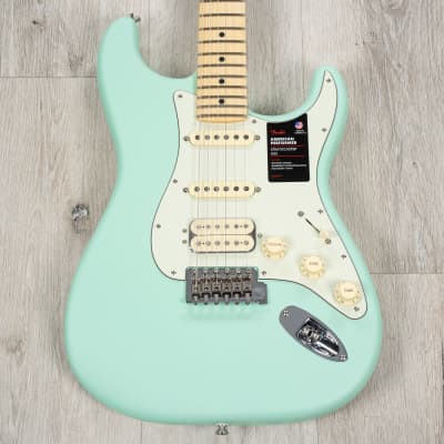 Fender American Performer Stratocaster HSS Guitar, Maple Fretboard, Satin Surf Green image 2