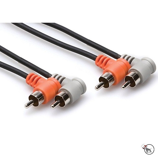 Hosa CRA-202RR Dual Right-Angle RCA to Same Stereo Interconnect Cable - 2m image 1