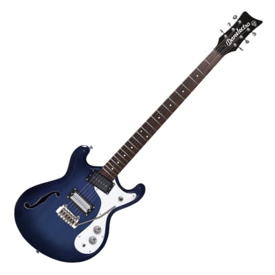 ギター DANELECTRO THE 66 Tranceparent Red Danelectro 66BT Baritone Electric Guitar - Transparent Red