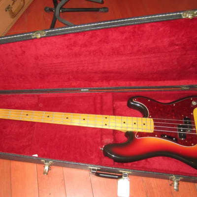 ~1975 Ibanez Precision Bass Sunburst w Hard Case image 8