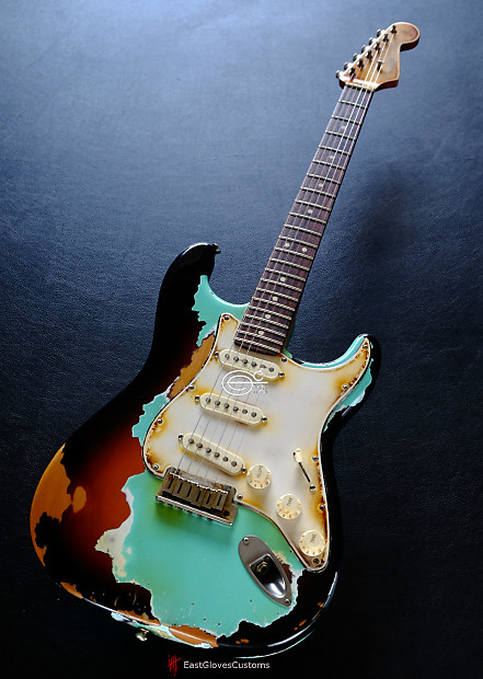 Surf green over sunburst strat top