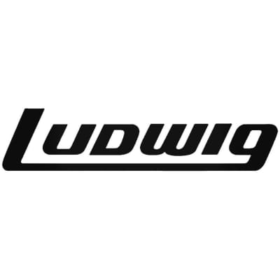 Ludwig P0414B Large 13" Block Logo Bass Drum Vinyl Decal, Black on Clear image 1