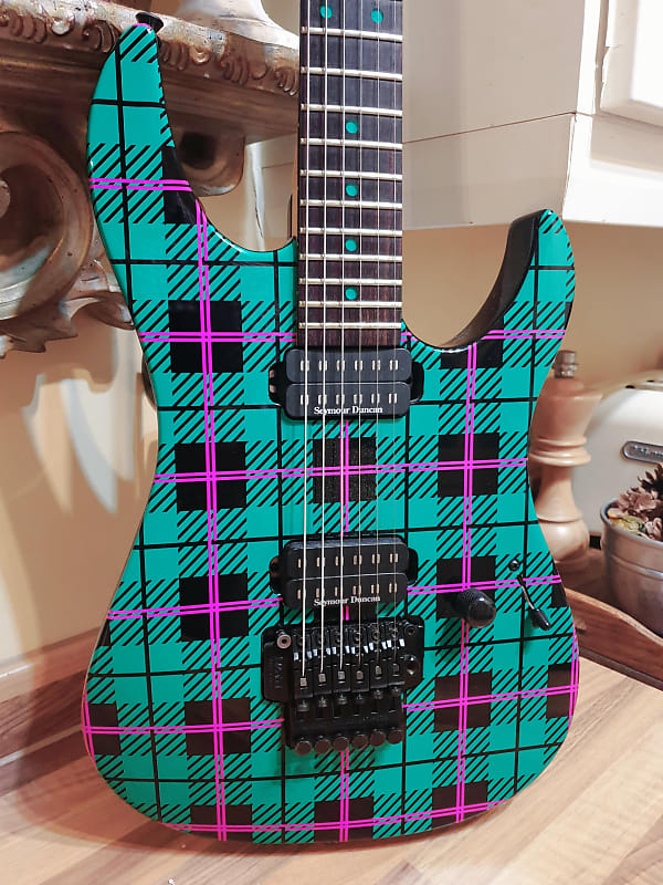 Yamaha RGZ820R Signed Blues Saraceno Signature Model Guitar 1993 Plaid Finish with Loads of Extras