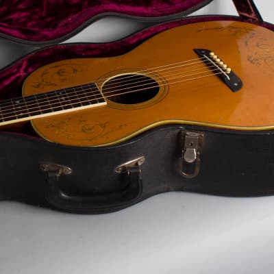 Washburn  Model 5238 Deluxe Flat Top Acoustic Guitar (1930), ser. #1803, black tolex hard shell case. image 12