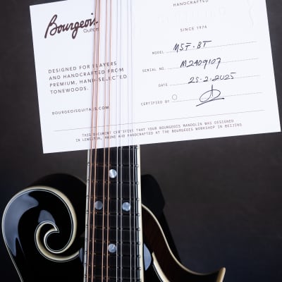 Bourgeois M5-F-BT Black Top Aged F-style mandolin Brand New image 15