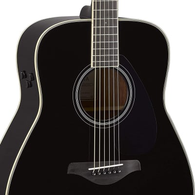 Yamaha FG-TA TransAcoustic Dreadnought Acoustic Electric Guitar Black image 7