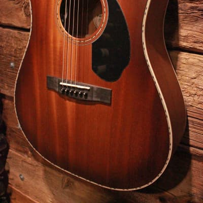Fender Paramount PO-220E All Mahogany Orchestra Acoustic-electric Guitar, Aged Cognac Burst w/ Case image 5