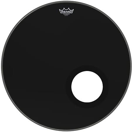 Remo Ebony Powerstroke 3 Bass Drum Head with Hole 22 inch image 1