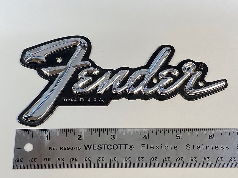 '70s '80s LARGE Fender Metal Logo 7" Reverb