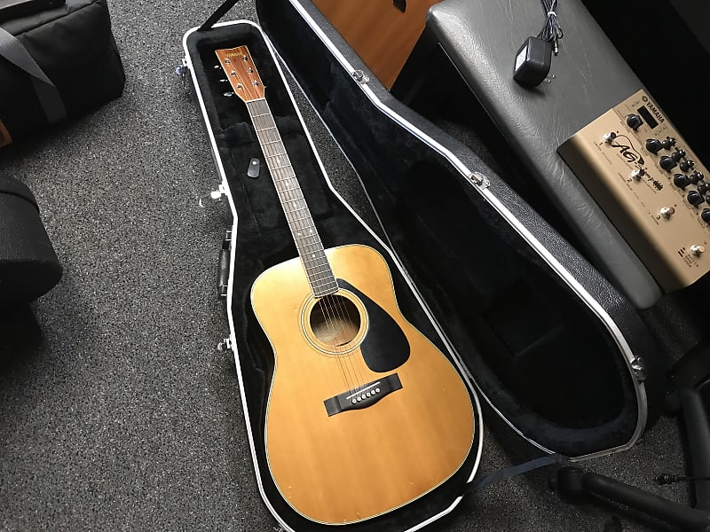 Yamaha FG-340ii vintage Acoustic dreadnought Guitar made in Taiwan 1980s in good-very good condition with hard case and key included. image 1