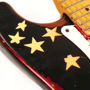MAKE OFFER Fender Stratocaster 1988 Black Over Metallic Candy Apple Red Billy Corgan Siamese Dream image 8
