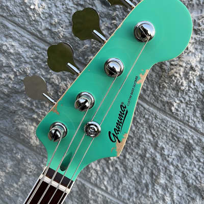 GAMMA Custom Bass Guitar JRW24-01, 4-String Beta Model, Road Worn Marina Green image 10