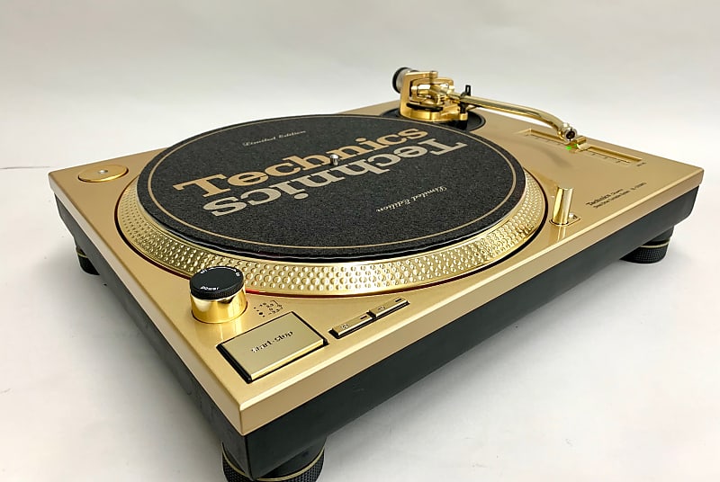 2 Technics SL-1200 MK3 Custom Gold Turntables with New M44G