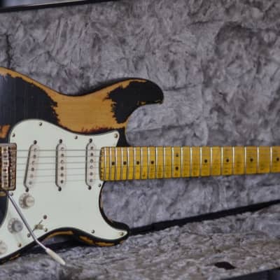Black over Burst Heavy Relic’d Fender Stratocaster image 2