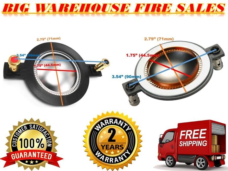 2 Mackie SRM450 SRM-450 Diaphragm 1701 Replacement Tweeter Horn Driver MR DJ Part  			