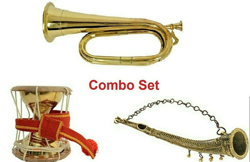 Naad Small Musical Brass Bugle Brass Udukkai Brass Ranasringa