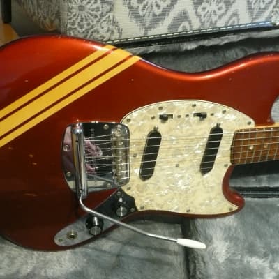 Fender Mustang Guitar with Rosewood Fretboard 1969 - 1973 Competition Red image 3