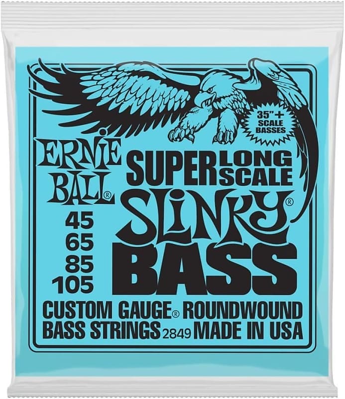 Ernie Ball Super Long Scale Slinky Nickel Wound Bass Guitar Strings, 45-105 Gauge (P02849) image 1