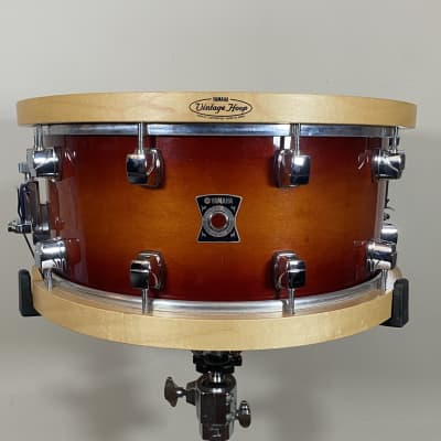 Yamaha 14x6.5 Sensitive Series Maple Snare Drum w/ Vintage Wood Hoops Amber Sunburst Japan MSD1465 - Amber Sunburst