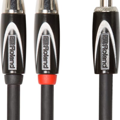 Roland RCC5TR2R Black Series 1/4'' TRS (Male) to Dual RCA Interconnect Cable 5' image 1