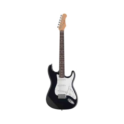 Stagg S300-BK "S" Series Vintage Style Electric Guitar, Black image 1