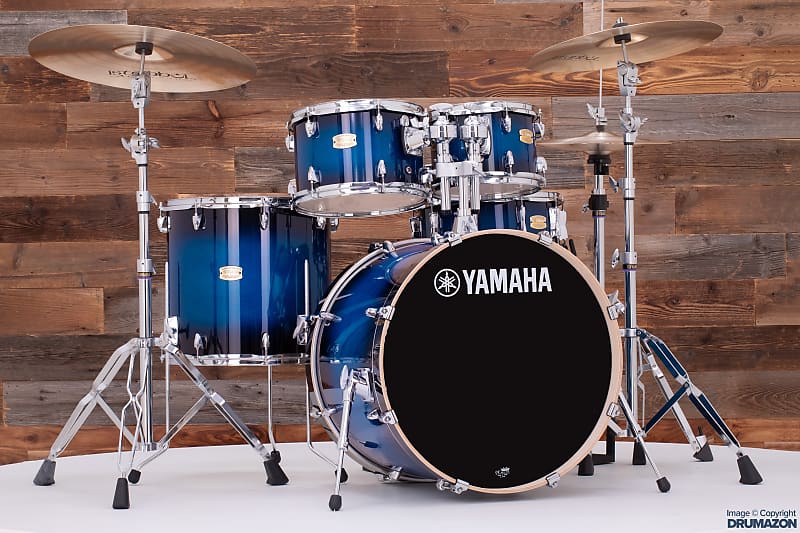 YAMAHA STAGE CUSTOM BIRCH, 5 PIECE DRUM KIT, DEEP BLUE | Reverb