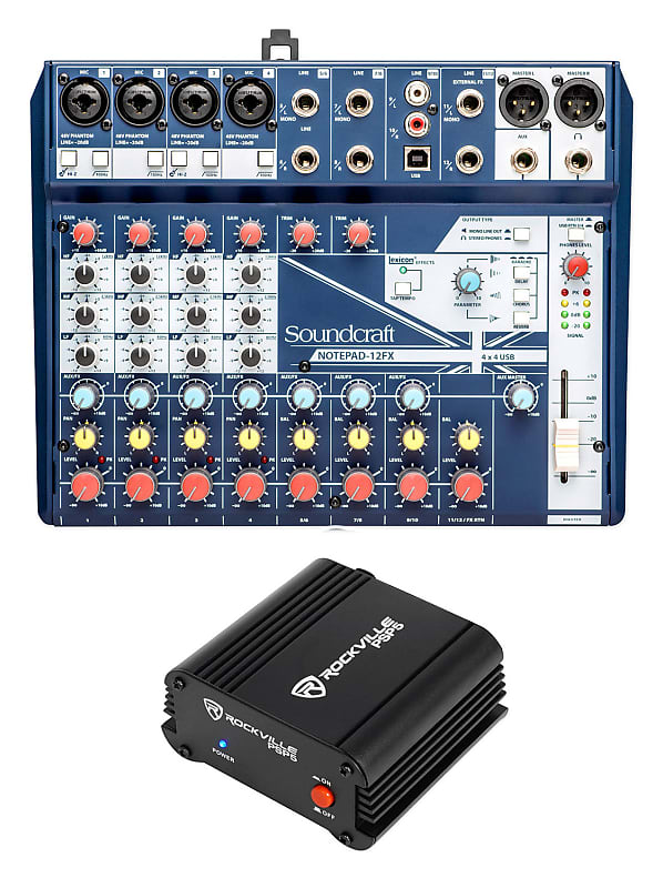 Soundcraft Notepad-12FX 12-Channel Analog Mixer w/ USB I/O+Phantom Power Supply image 1