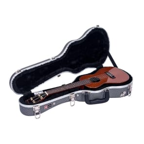 Crossrock CRA800SUBKWT molded hardshell soprano ukulele case in black&white image 4