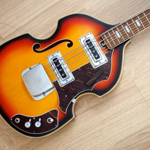 1960s Teisco Violin Bass Vintage w/ Scroll Headstock Japan, FB-2