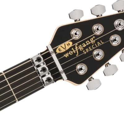 EVH Wolfgang Special Striped Series Electric Guitar, Ebony Fingerboard, Black w/ Yellow Stripes image 3