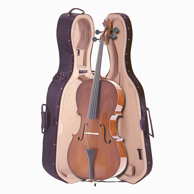 Palatino VC-455 Allegro Solid Ebony 4/4 Full-Size Cello w/ Featherweight Case, Bow image 1