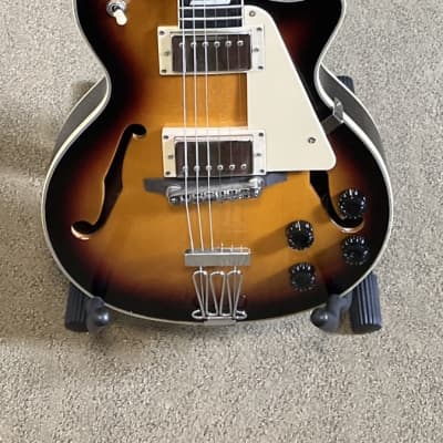 Johnson JH-100-S Delta Rose Hollow Body Sunburst Electric Guitar Used for sale