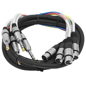 Seismic Audio SAXT-4x10F 4-Channel 1/4" TRS Male to XLR Female Snake Cable - 10'